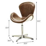 Retro Brown and Chrome Bucket Seat Accent Chair B062P186447