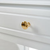 Compact Makeup Vanity Table with Reversible Mirror, Dressing Table Set with Stool, Space-Saving N844P288535A