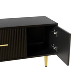 ZUN U-Can Modern TV Stand with 5 Champagne Legs - Durable, Stylish and Spacious, TVs Up to 75'' WF300599AAB