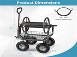 Heavy Duty Garden Hose Reel Cart with 10" Pneumatic Wheels, Large Capacity Hose Winder with Storage 20493154