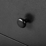 Nail Desk Folding Table, Black MDF Manicure Station w/ 2 Drawers & 1 Door Cabinet for Nail Art Salon 06078270