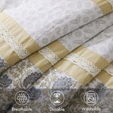9 Piece Cotton Percale Comforter Set Yellow King B03597197