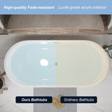 59"Linear AcrylicFreestanding Bathtub Stand Alone Soaker Tub, Glossy White Acrylic, POP-UP Chrome W1675P288930