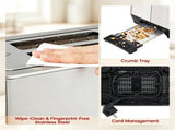 2-Slice Stainless Steel Toaster, LED Display Toaster with 6 Browning Levels & 4 Bread Modes, Defrost 22040513