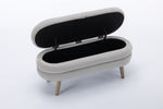 ZUN 036-Velvet Fabric Storage Bench Bedroom Bench With Wood Legs For Living Room Bedroom Indoor,Light W527121988