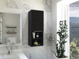 ZUN Mila Bathroom Cabinet, Two Interior Shelves, Two External Shelves, Single Door Cabinet -Black B20091953