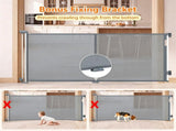 Retractable Baby Gate, 71in Wide Mesh Safety Gate with Double Lock, One-Hand Operation, No Bottom 79263297