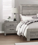 Rustic Style Gray Finish 1pc Nightstand of 2x Drawers Transitional Design Bedroom Furniture B01169123