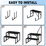 ZUN 2 Step Ladder with Handrail, Swimming Pool Ladder Above Ground, 660 lb Load Capacity RV Steps with 42354588