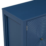 U_STYLE Sideboard with Curved Swirl Patterned Doors and Artistic Three-Door Design,Suitable for N711P178411V