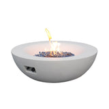 ZUN 42 Inch Outdoor Concrete Propane gas Fire Pit bowl in Antique white color W2620P182362