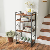 ZUN Small Bookshelf 4-Tier Bookcase, Metal Bookshelf for Study, Bedroom, Living Room and Kitchen, Height 91337100