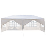 ZUN 3 x 6m Six Sides Two Doors Waterproof Tent with Spiral Tubes White 13319883