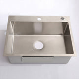 24in Stainless Steel Washing Sink w/ Faucet Hoses and Drain Head Only D16389171