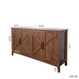 Cabinet with 4 Doors and 4 open shelgves,Freestanding Sideboard Storage Entryway Floor W331P266133