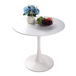 ZUN 31.5" White Round Dining Table, Tulip Table Kitchen Dining Table 2-4 People with MDF Table Top & 26043452