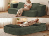 Convertible Sofa Bed with Blanket, Boneless Cloud Couch Queen Scott Fabric for Living Room Bedroom, 58572457