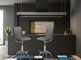 Modern Barstool Texture Leatherette/Chrome Adjustable Height In Gray Color B091119812