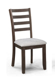 2pc Contemporary Rich Wood Finish Beautifully Crafted Ladder-back Dining Chairs Wooden Brown Gray B011P315733