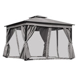 TREXM 10x12 Outdoor Gazebo Tent with Double Roofs, Patio Gazebo with Mosquito Netting and Privacy N715P261157E