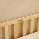 Fence bed with door and decking, natural wood color, painted surface, pine wood, twin children's bed 24575857