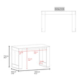 FM FURNITURE Aurora Writing Computer Desk with Ample Work Surface. White B128P283296