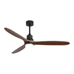 ZUN 60 Inch Ceiling Fan With Lights 3 Solid Wood Fan Blade Noiseless Reversible Motor Remote Control W882P212625