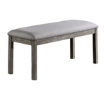 ZUN Gray Color Dining Bench Padded Seat 1pc Bench Kitchen Dining Room Wire-Brushed Finish B011P246318