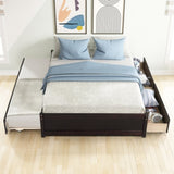 FULL BED WITH TWIN SIZE TRUNDLE AND TWO DRAWERS FOR ESPRESSO COLOR W69732768