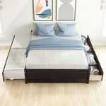 ZUN FULL BED WITH TWIN SIZE TRUNDLE AND TWO DRAWERS FOR ESPRESSO COLOR 81496406