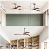 (Same SKU W1592P176970) 52" Solid Wood Blades Ceiling Fan With Light with Remote Control, Noiseless W1592P268340