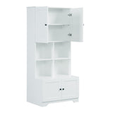 ZUN Tall and Wide Bathroom Floor Storage Cabinet, Bathroom Storage Unit, Freestanding Cabinet with 4 92771951