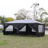 ZUN 10'x20' Outdoor Party Tent with 6 Removable Sidewalls, Waterproof Canopy Patio Wedding Gazebo, Black 67497602