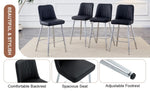 ZUN Modern Black PU Bar Stool - Silver Metal Legs with Cross Reinforcement.Black,Silver Metal Legs,Bar W1151P211979