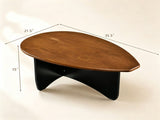 Oval Modern Coffee Table, Engineered Wood Low Accent Table with TShaped Arched Base, Capacity 11423593