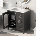 ZUN 30" Bathroom Vanity with Sink, Bathroom Vanity Cabinet with Two Drawers and Door, Adjustable Shelf, N725P170599B