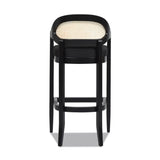 Americana Mid-Century Modern 30.5" Cane Back Bar Stool, Jet Black B2719P297791