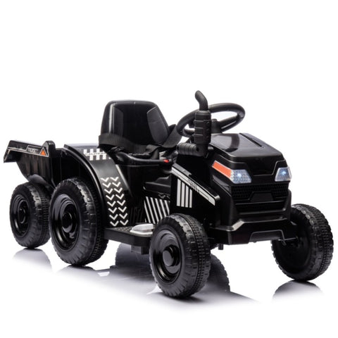 ZUN 12V Kids Ride On Electric Tractor Black Knight,Kids Ride On Toy.2WD,Non-skid tires, steering wheel, W1396P172858