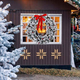 48in Pre-lit Snow Flocked Christmas Wreath, Lighted Artificial Xmas Wreath with 150 Warm White 17485114
