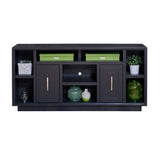 67 inch TV Stand Console for TVs up to 80 inches, No Assembly Required, Black Finish GL-B108P160200