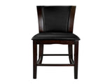 Modern Contemporary Counter Height Chairs Set of 2 Dark Brown Faux Leather Upholstered Espresso B011P321035