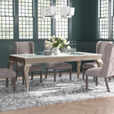 Modern Glamourous 1pc Dining Table with Separate Extension Leaf Cabriole Legs Insert Glass Panels B01152169