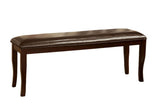 ZUN Transitional Dining Room 1pc Bench only Dark Cherry / Espresso Padded Leatherette Seat Solidwood B011P208964