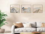 CIFbuy3pcs/aet Minimalist Mountain Landscape Metal Wall Art Square Hollow-Out Panels, Mesmerizing 37234795