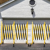 Metal Expandable Barricade, 17FT Traffic Barricade with Casters, Retractable Security Gate, Portable 63545067
