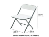 6 Pack Resin Folding Chair, White 32923831
