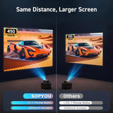 Projector with WiFi and Bluetooth, Native 1080P 4K Support Outdoor Movie Projectors Max 450" 95055601