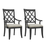 ZUN Wooden Arm Dining Chairs set of 2,Mid Century Retro Chairs Upholstered Chairs Comfor Kitchen Chairs W2582P205389