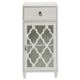 White Side Table with Drawer and Door B062P181405