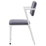 Grey and White Open Back Upholstered Office Chair B062P182688
